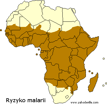 Mapa ryzyka malarii w Afryce