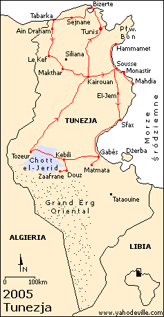 Mapa - Tunezja