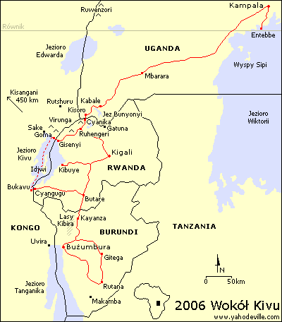 Mapa - Afryka Środkowa - Rwanda, Burundi